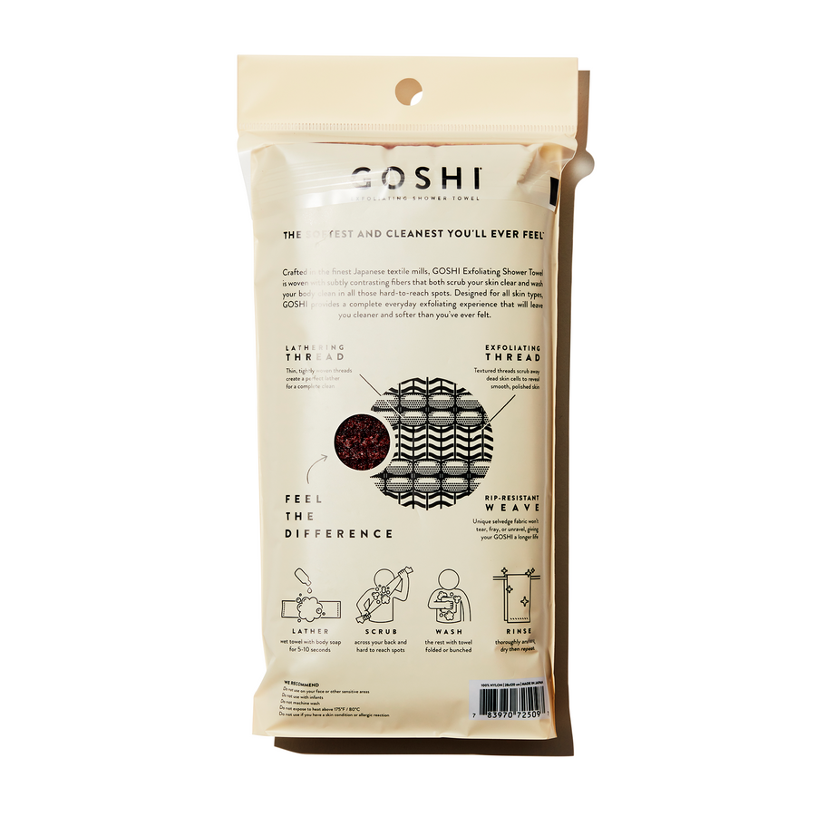 Exfoliating Shower Towel Brick Red