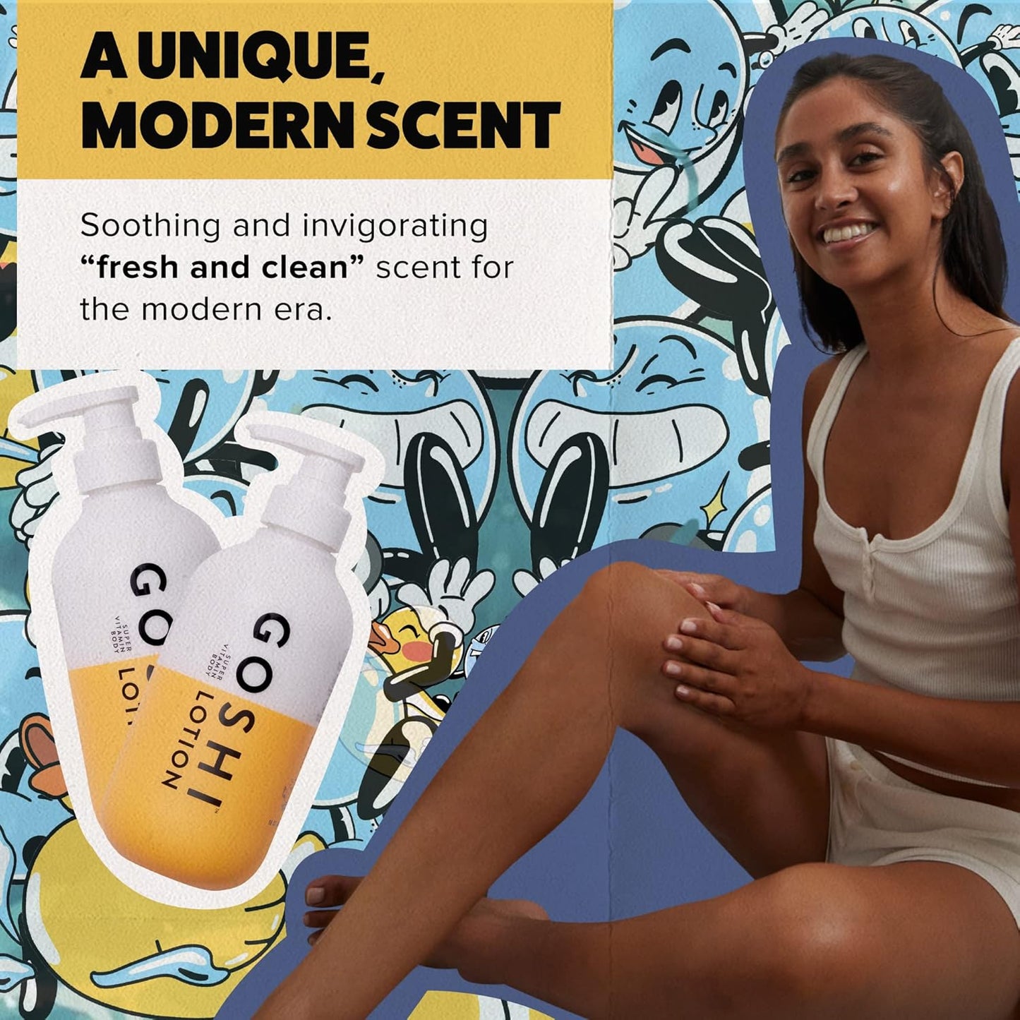 GOSHI body lotion with vitamin e with a fresh and clean scent