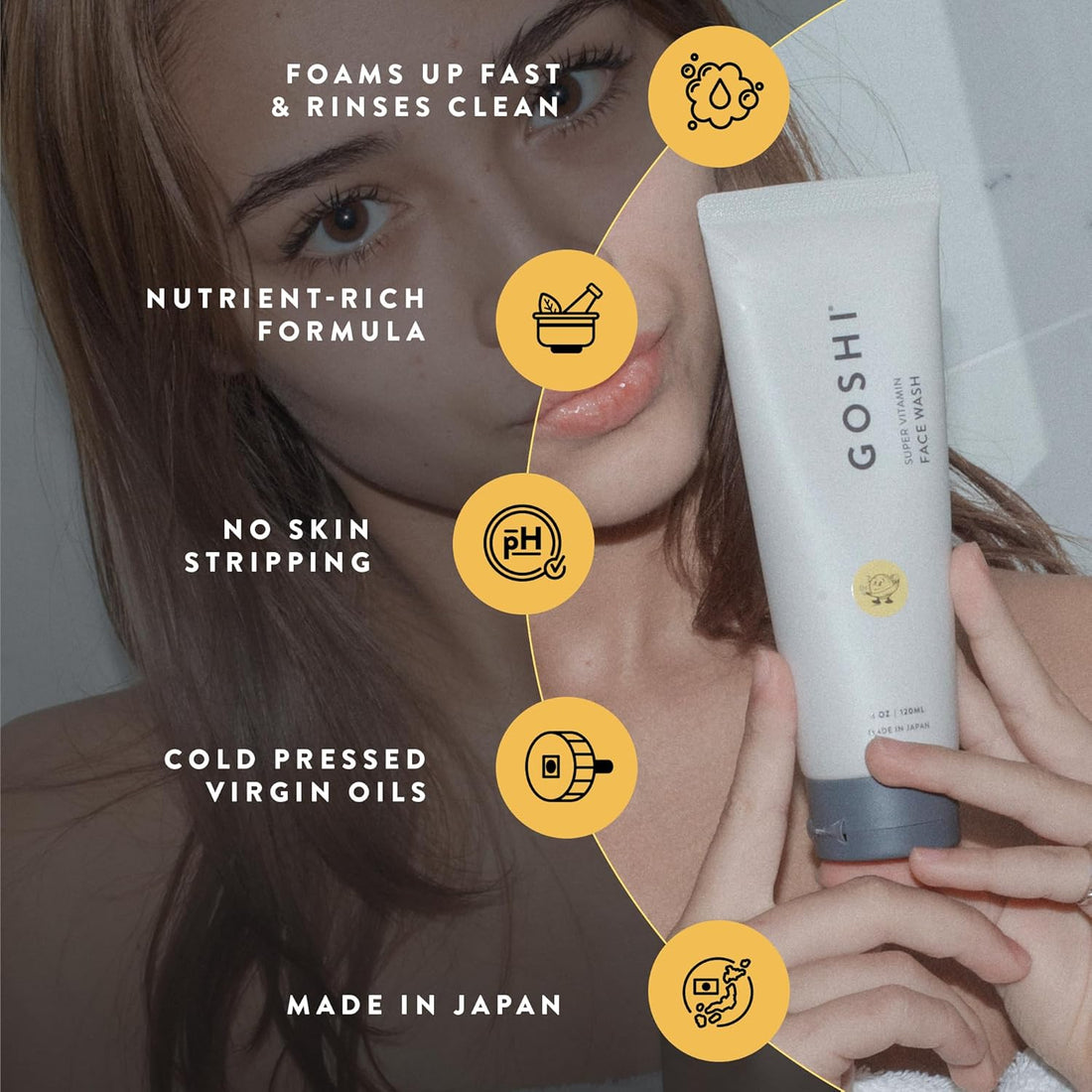 Nutrient-rich Japanese face wash made in Japan